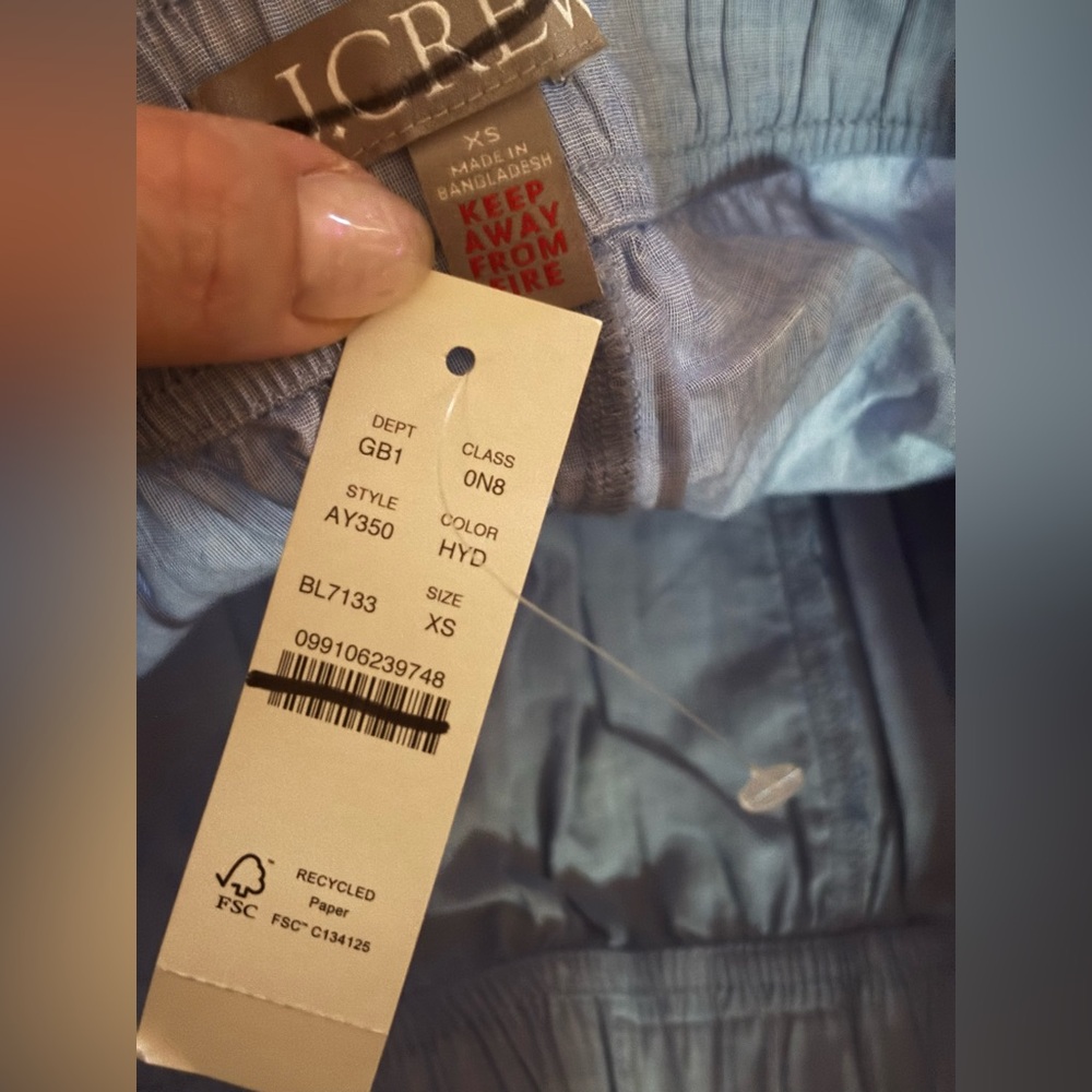 NWT J.Crew End-on-end cotton boxer short Hydrangea Blue XS Casual Preppy Classic - Picture 5 of 7